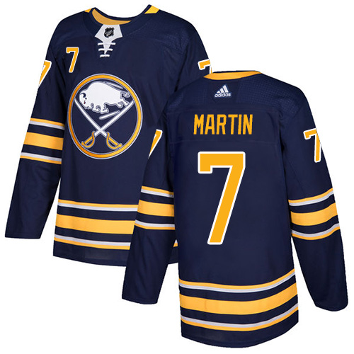 Adidas Sabres #7 Rick Martin Navy Blue Home Authentic Stitched NHL Jersey